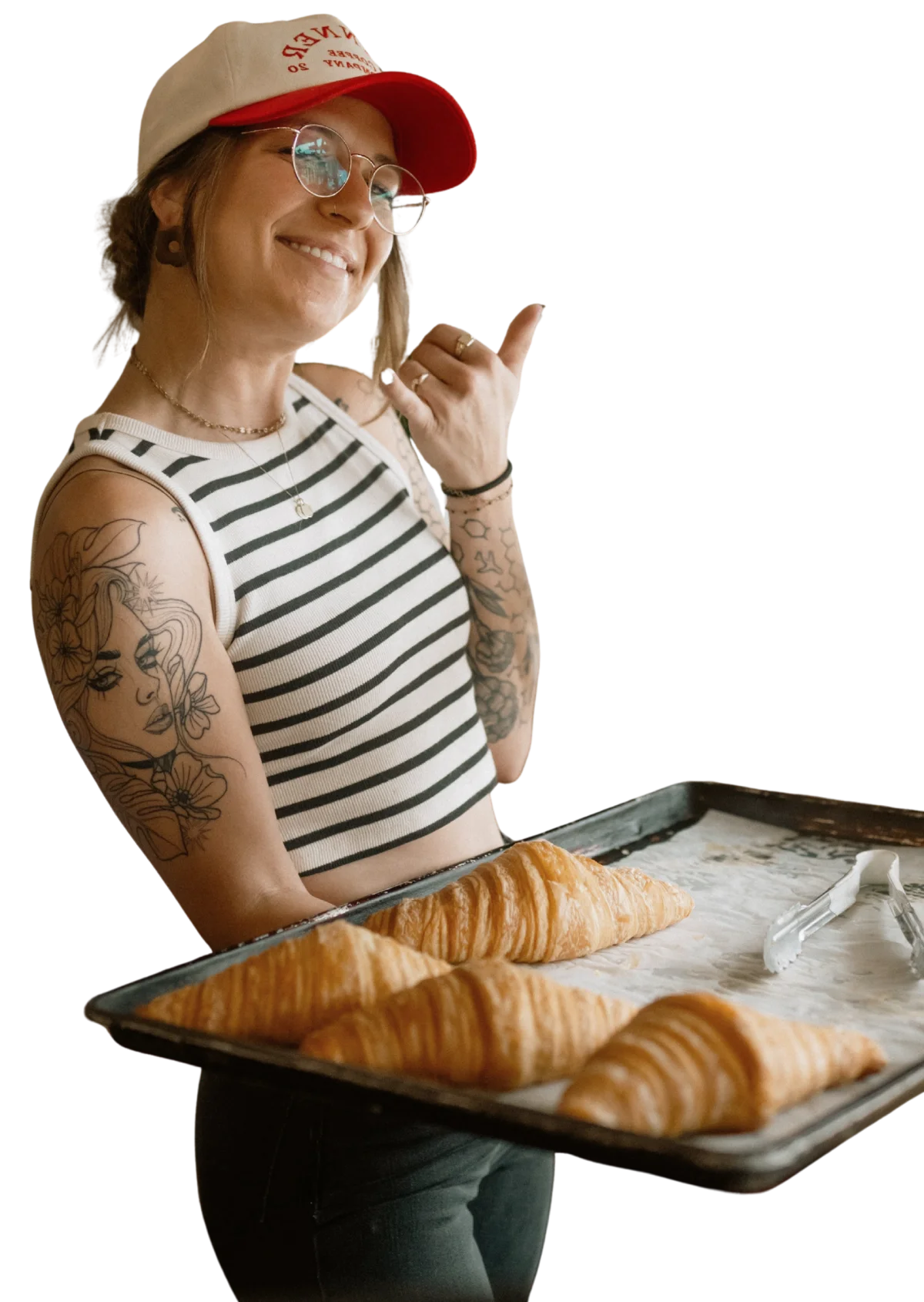 Pastelera de MenuArg con bandeja de croissants
